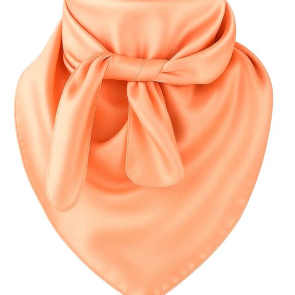 Peach Wild Rag Large Scarf 35x35" Satin Western Accessory Cowgirl or Cowboy - Picture 1 of 11